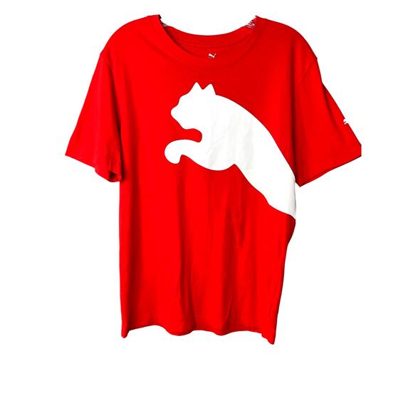 Puma Men's Red Graphic Logo Activewear Athleisure T-Shirt M - Picture 1 of 6